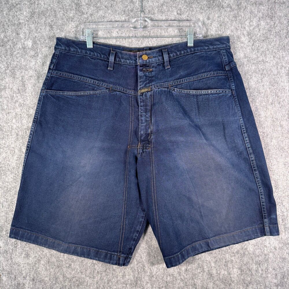 Marithe Francois Girbaud Jean Shorts Mens 40X11 Blue Y2k Vintage Baggy Hip Hop